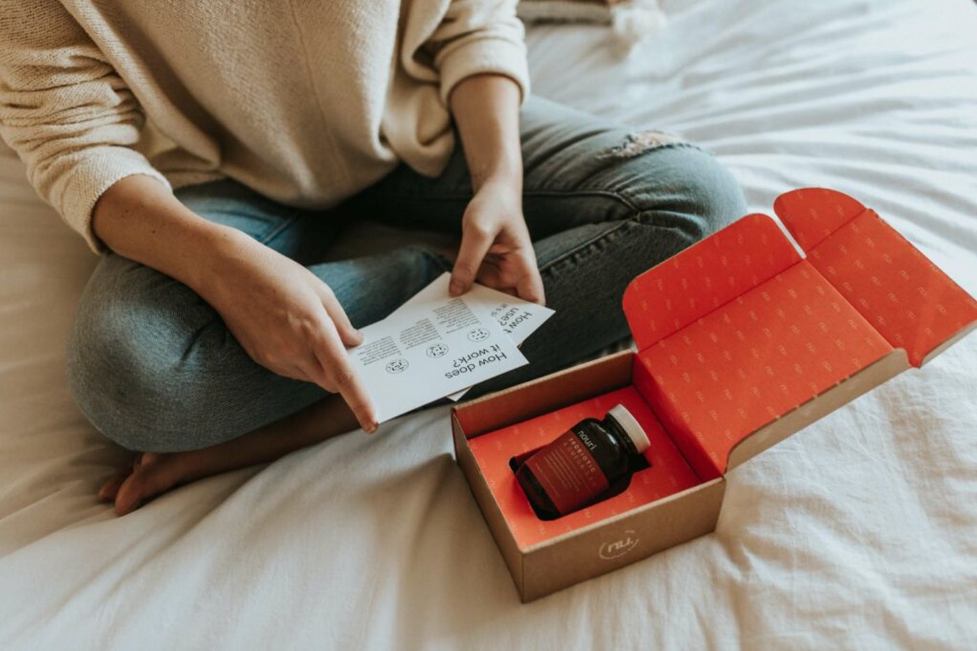 Person looking at instructions of a product